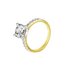 18ct Gold Plated Silver 3ct Look CZ Shoulder Ring