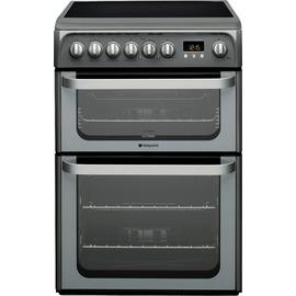 Hotpoint HUE61G 60cm Double Oven Electric Cooker - Graphite