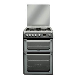 Hotpoint Ultima HUG61G 60cm Double Gas Cooker - Graphite