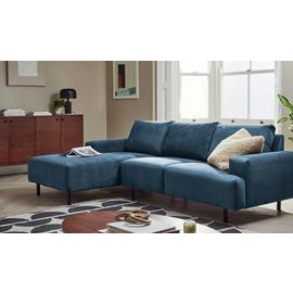 Habitat Julien Velvet Left Hand Corner Chaise Sofa - Navy