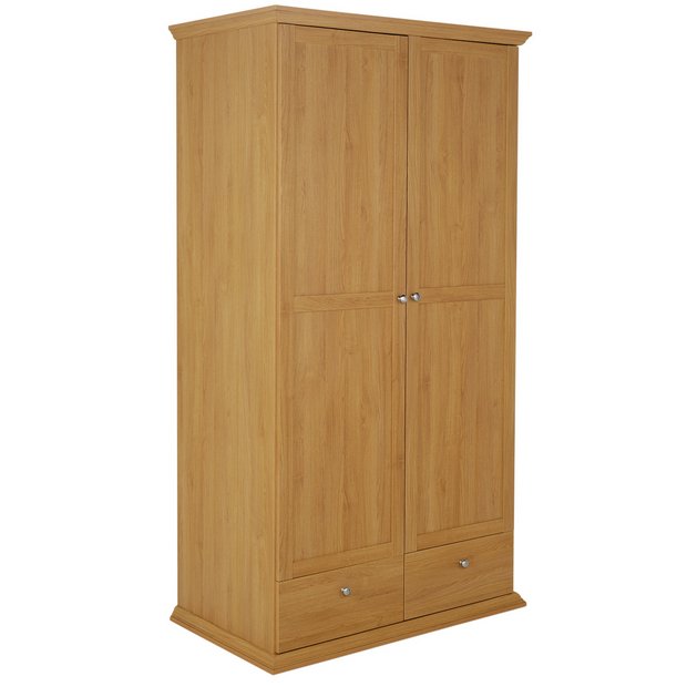 Buy HOME Canterbury 2 Door 2 Drawer Large Wardrobe Oak Effect at