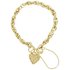 Bracci 9ct Gold Textured Link Heart Bracelet.