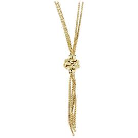 Bracci 9ct Gold Solid Look Two Layer Knot Popcorn Necklace.