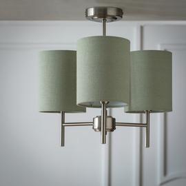 Argos Home Candelabra Steel 3 Light Ceiling Light - Sage
