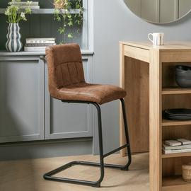 Argos Home Baylor Faux Leather Counter Bar Stool - Brown