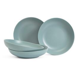 Habitat Matte Glaze 4 Piece Stoneware Pasta Bowl - Duck Egg