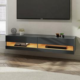 GFW Leon 150cm LED Wall TV Unit - Anthracite