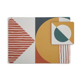 Habitat Geo Corkback Set of 4 Placemats and Coaster
