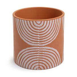 Habitat Small Ceramic Planter - Terracotta & White