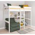 Stompa White High Sleeper Bed Frame, Desk & Khaki Chairbed
