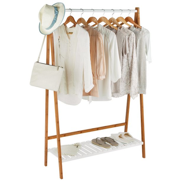 Buy Collection Belvoir Bamboo Clothes Rail with White Shelf at Argos.co