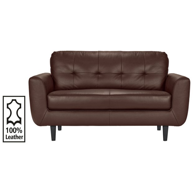 Buy Hygena Cadiz 2 Seater Leather Sofa Chocolate at Argos.co.uk