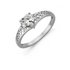 9ct White Gold Cubic Zirconia Heart Shoulder Ring