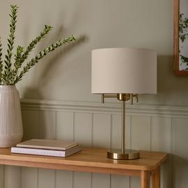 Argos Home Candelabra 45cm Steel Table Lamp - Brass &Natural