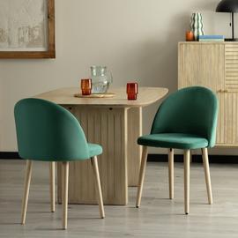 Habitat Imogen Pair of Velvet Dining Chairs - Green