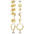 Revere 9ct Gold Plated Mix Set of Earrings Set of 6
