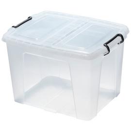 Strata Smart 2 x 40L Plastic Storage Boxes with Lid - Clear