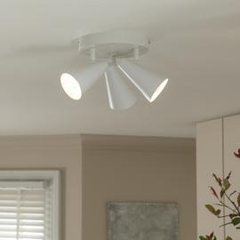 Habitat Steel 3 Lights Spotlight Plate - Matt White