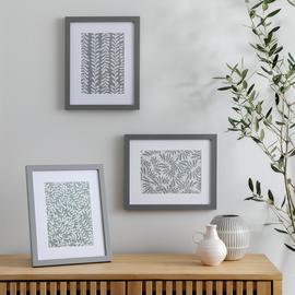 Habitat 3 Pack Grey Wooden Picture Frames - 5x7"