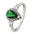 Revere Sterling Silver Emerald Colour & Clear Set Ring