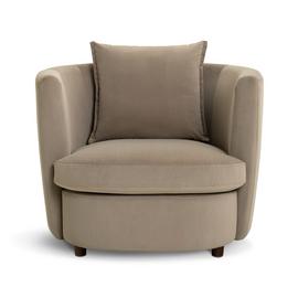 Habitat Virgil Velvet Cuddle Chair - Latte