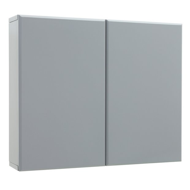 Buy Argos Home Gloss Double Wall Cabinet Grey Bathroom Wall Cabinets Argos