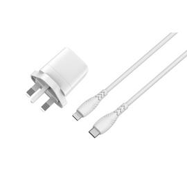 20W USB-C Mains Charger and Apple Lightning cable - White