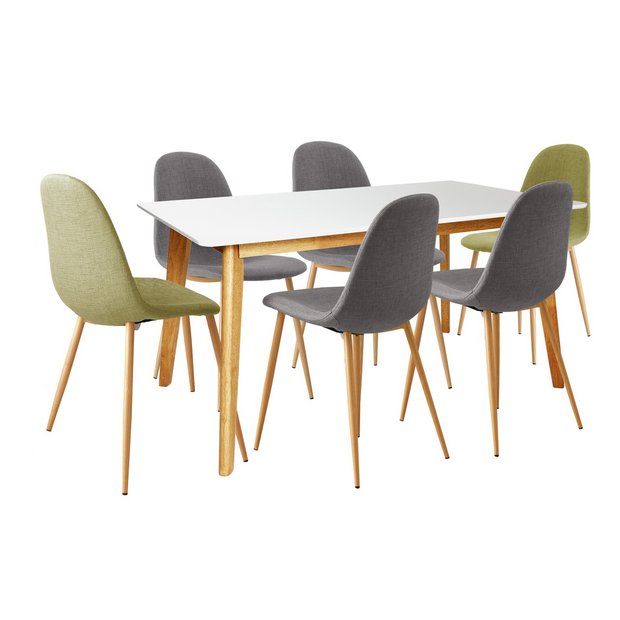 Buy Hygena Beni Dining Table and 6 Chairs - Green/Grey at Argos.co.uk - Your Online Shop for 