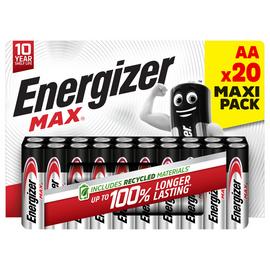 Energizer Max Alkaline AA Batteries - Pack of 20