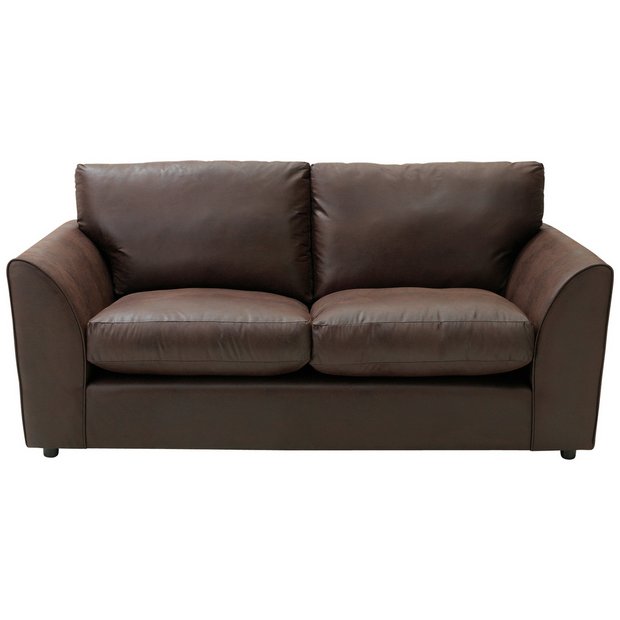 Buy HOME New Alfie 3 Seater Leather Effect Sofa Chocolate at Argos.co