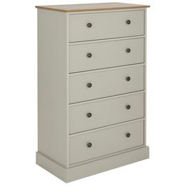 Argos Home Kensington 5 Drawer Chest - Soft Grey/Oak Effect