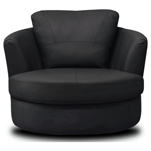 Buy Collection Milano Leather Swivel Chair - Black at Argos.co.uk