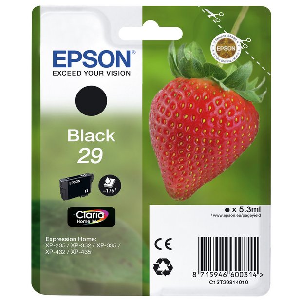 Buy Epson Claria Strawberry Ink Cartridge Black at Argos.co.uk Your