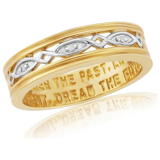 Buy 9ct Gold Plated Sterling Silver Commitment Ring V at Argos.co.uk