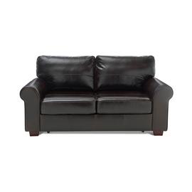Argos Home Salisbury 2 Seater Leather Sofa Bed - Dark Brown