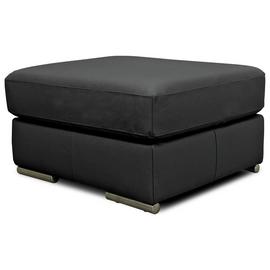 Argos Home Valencia Leather Ottoman Footstool - Black