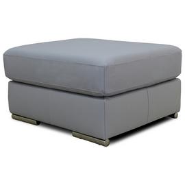 Argos Home Valenica Leather Ottoman Footstool - Light Grey