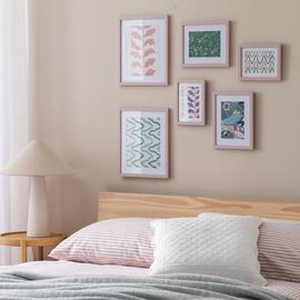 Habitat Pack of 6 Pink Wooden Picture Frames