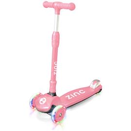 Zinc T-Motion Foldable Light Up 3 Wheel Scooter - Pink