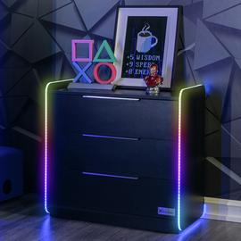 X Rocker Electra 3 Drawer Chest with App Control LED - Black