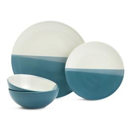 Habitat Dipped 12 Piece Stoneware Dinner Set - Multicoloured