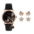 Radley Black Leather Strap Watch & Earrings Gift Set