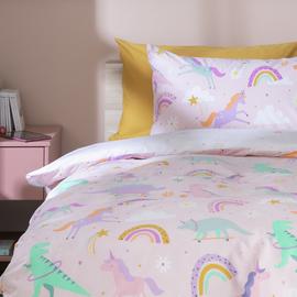 Habitat Unicorn and Dino Print Kids Bedding Set