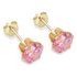9ct Gold Pink Cubic Zirconia Stud Earrings - 6mm