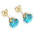 9ct Gold London Blue Cubic Zirconia Stud Earrings6mm