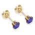 9ct Gold Tanzanite Coloured CZ Stud Earrings4mm