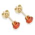 9ct Gold Orange Cubic Zirconia Stud Earrings4mm