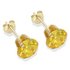 9ct Gold Citrine Colour Cubic Zirconia Stud Earrings7mm