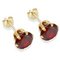 9ct Gold Garnet Coloured Cubic Zirconia Stud Earrings - 7mm