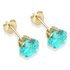 9ct Gold Aqua Coloured Cubic Zirconia Stud Earrings - 6mm